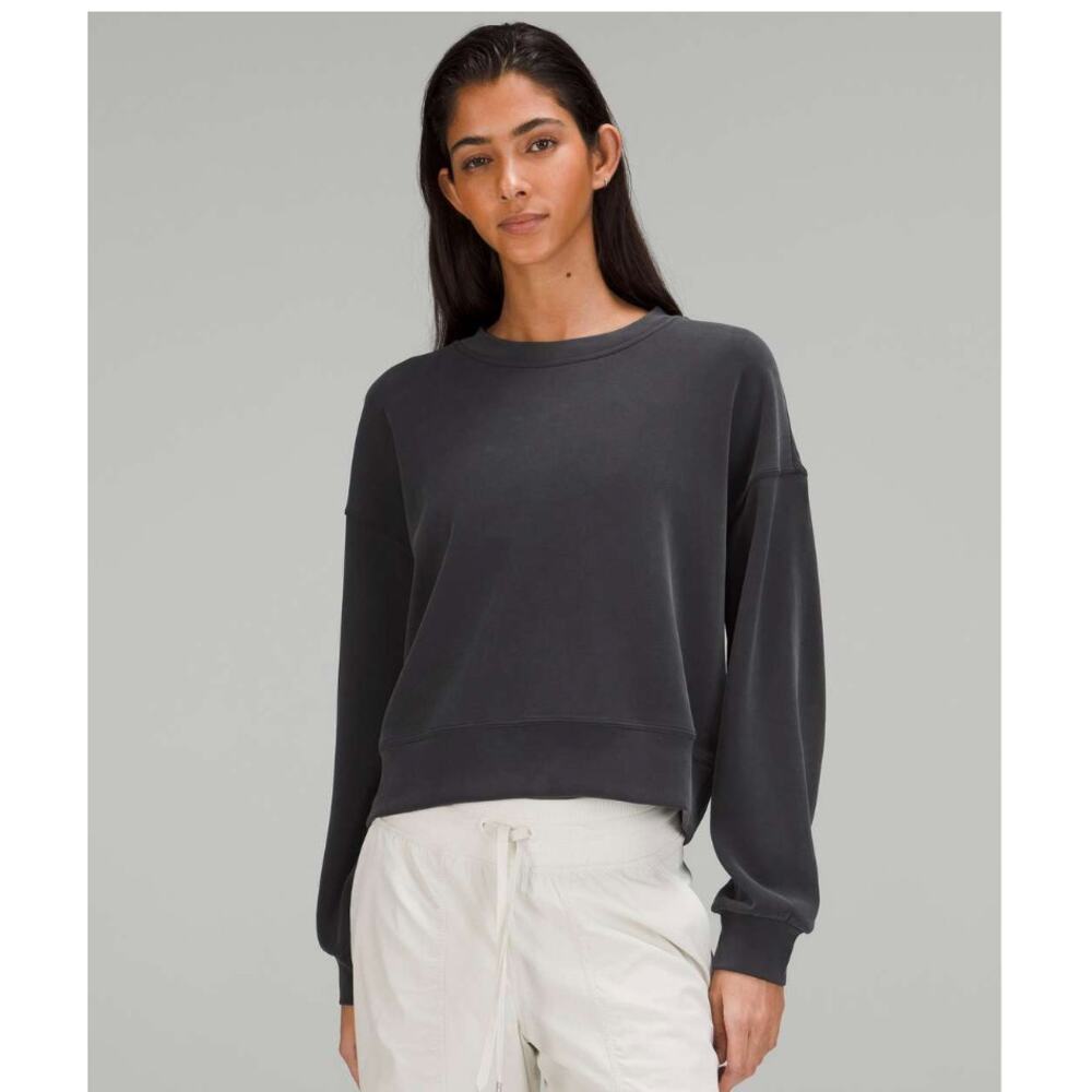 Lululemon Softstreme Perfectly Oversized Cropped Crew Black